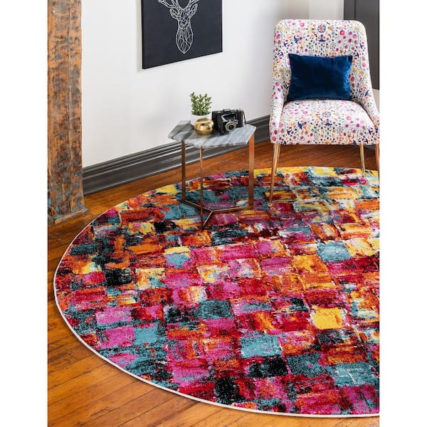 Lyon Athena Multi 8' 0 x 8' 0 Round Rug
