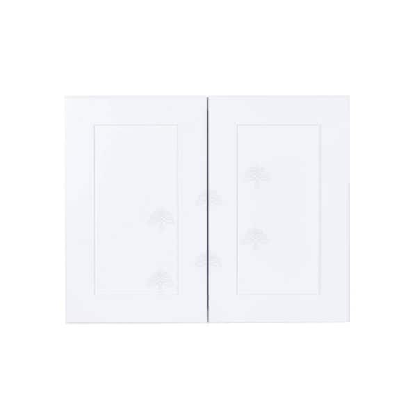 LIFEART CABINETRY Lancaster White Plywood Shaker Stock Assembled Wall Kitchen Cabinet 30 in. W x 24 in. H x 12 in. D