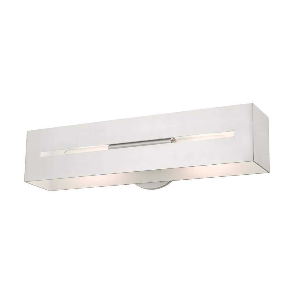 Soma Brushed Nickel 18" Dimmable 2-Light Outdoor Vanity Sconce