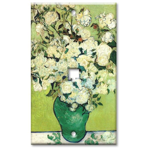 Art Plates Van Gogh Vase of Roses Cat5 Wall Plate
