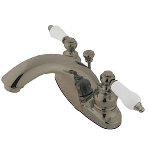 English Country 4 in. Centerset 2-Handle Bathroom Faucet in Brushed Nickel