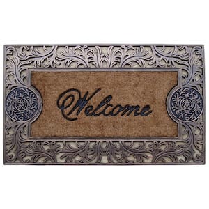 A1HC First Impression Brush Large 23 in. x 38 in. Rubber and Coir Door Mat