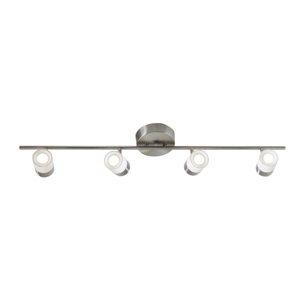 Satin Nickel and White LED Track Ceiling Light