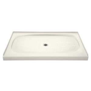 Salient 60 in. x 36 in. Single Threshold Shower Base in Biscuit