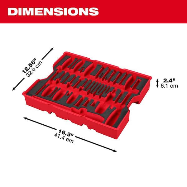 Milwaukee Screwdriver & Pry Bar Set with Tray for PACKOUT Drawers