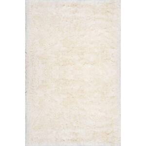 Kristan Solid Shag Ivory 10 ft. x 14 ft. Area Rug