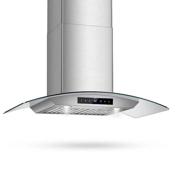 30 in. 900CFM Ducted Wall Mount Range Hood Tempered Glass in Stainless Steel with Gesture Sensing and Touch Control