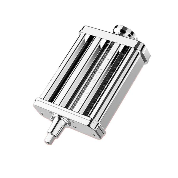 Aluminum 3-in-1 Pasta Maker Attachment for Stand Mixers, Includes Sheet Roller, Fettuccine & Linguine Cutters