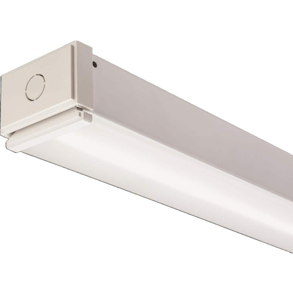 Sleek 4ft White Steel LED Surface Mount Strip Light, 4000K