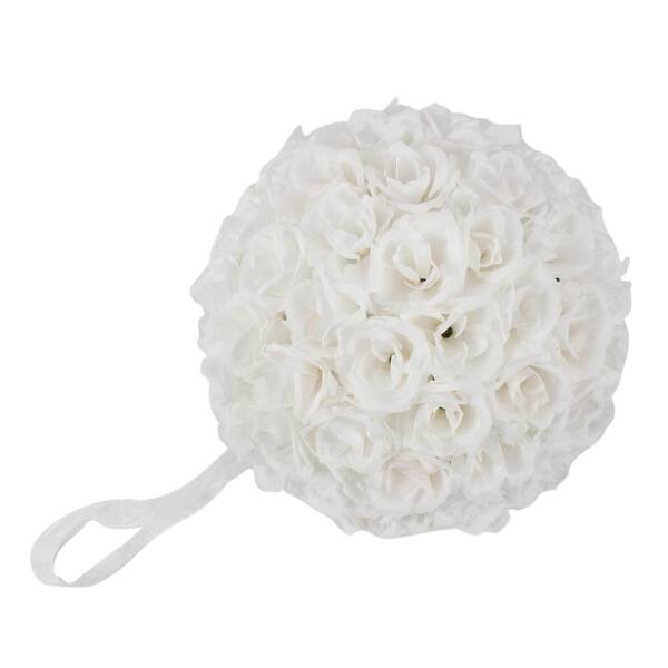 Unbranded 9.8 in. White Flower Ball Wedding Decoration