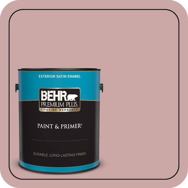 BEHR PREMIUM PLUS 1 gal. #140E-3 Rose Bisque Satin Enamel Exterior Paint & Primer