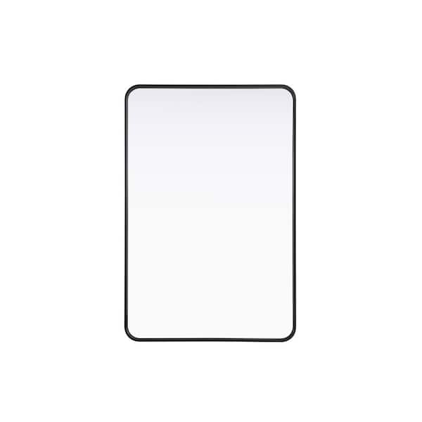 Unbranded Timeless Home Black 28 in. W x 42 in. H Contour Wall Mirror