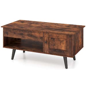 39.5 in. Brown Rectangle Wood Coffee Table