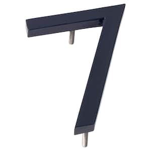 4 in. Navy Aluminum Floating or Flat Modern House Number 7