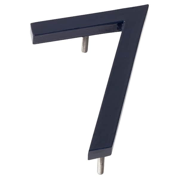 Montague Metal Products 4 in. Navy Aluminum Floating or Flat Modern House Number 7