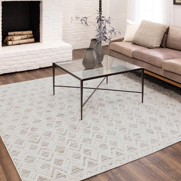 StyleWell Ashcroft Cream/Beige 7 ft. 10 in. x 7 ft. 10 in