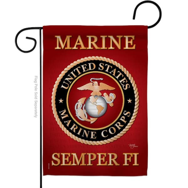 Breeze Decor 13 in. x 18.5 in. Marine Corps Garden Flag Double-Sided Armed Forces Decorative Vertical Flags