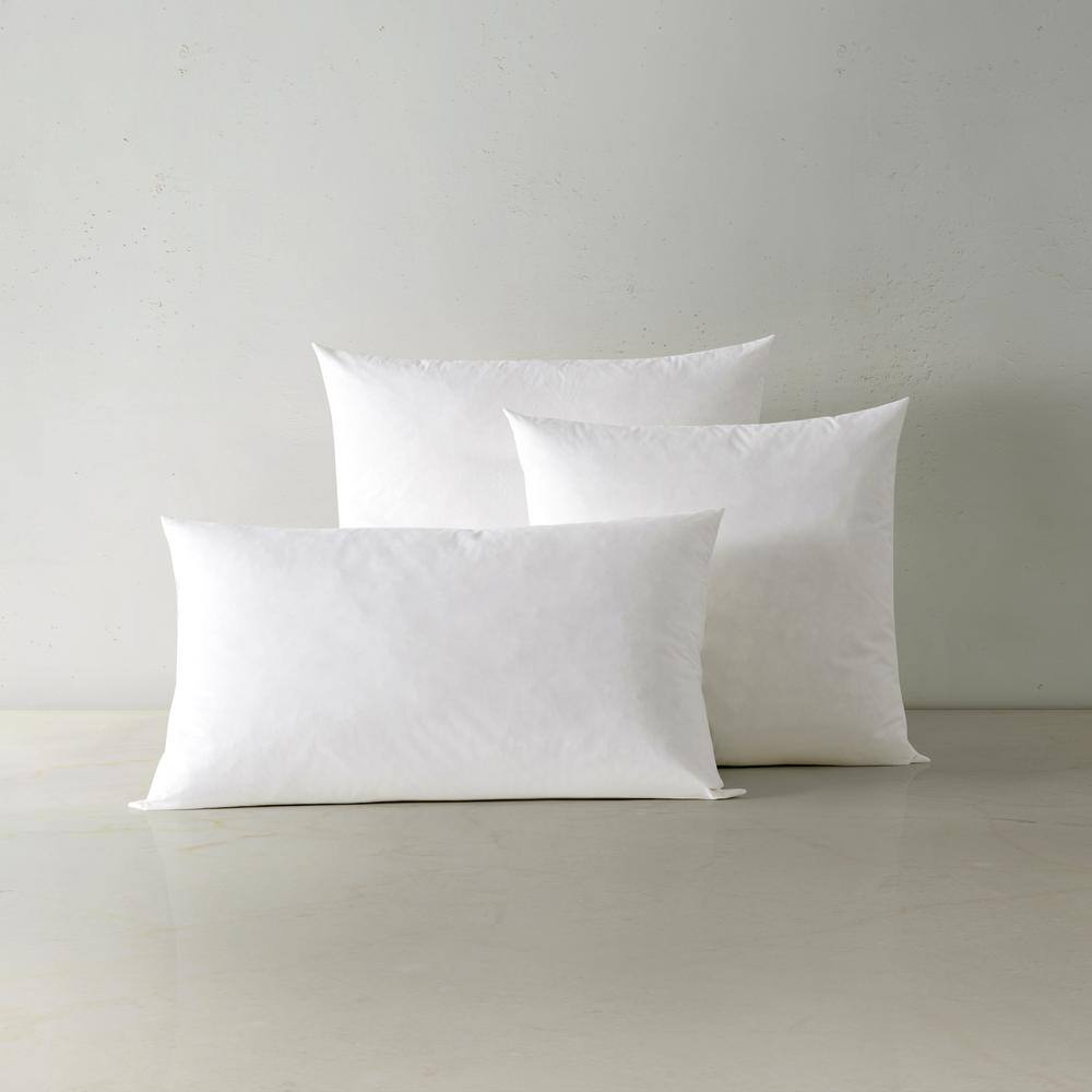 Queen Size White Feather Fill Decorative Pillow Insert