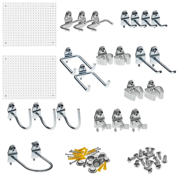 Triton Products DuraBoard 1/8 in. White Polypropylene Pegboards with DuraHook Assortment (22-Pieces)