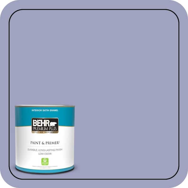 BEHR PREMIUM PLUS 1 qt. #630D-4 Ruffled Iris Satin Enamel Low Odor Interior Paint & Primer