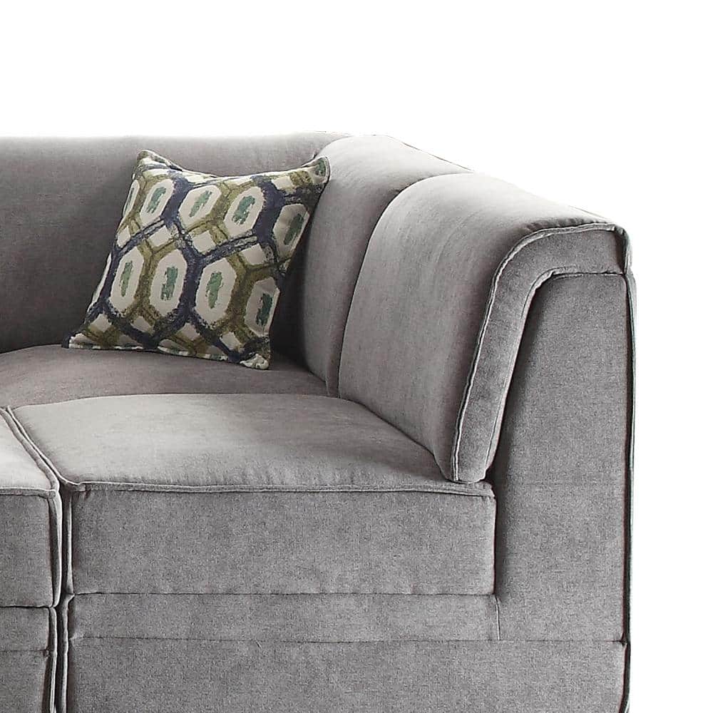 Bois 30" Modular Armless Chair in Gray Velvet