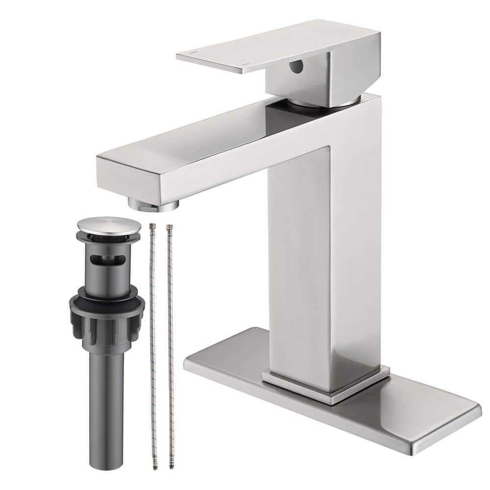 Brushed Nickel Single Handle Stainless Steel Bathroom Faucet