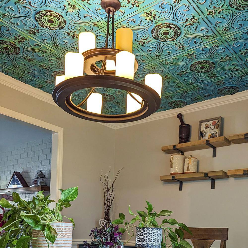 Venice Antique Brass 2x2 Faux Tin PVC Ceiling Tile
