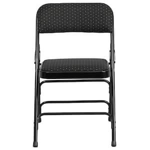 Black Patterned Metal Folding Chair (2-Pack)