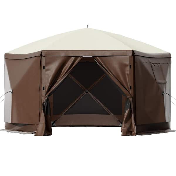 ToolCat 10 ft. x 10 ft. Pop-Up Camping Screen Tent, 6-Sided Gazebo