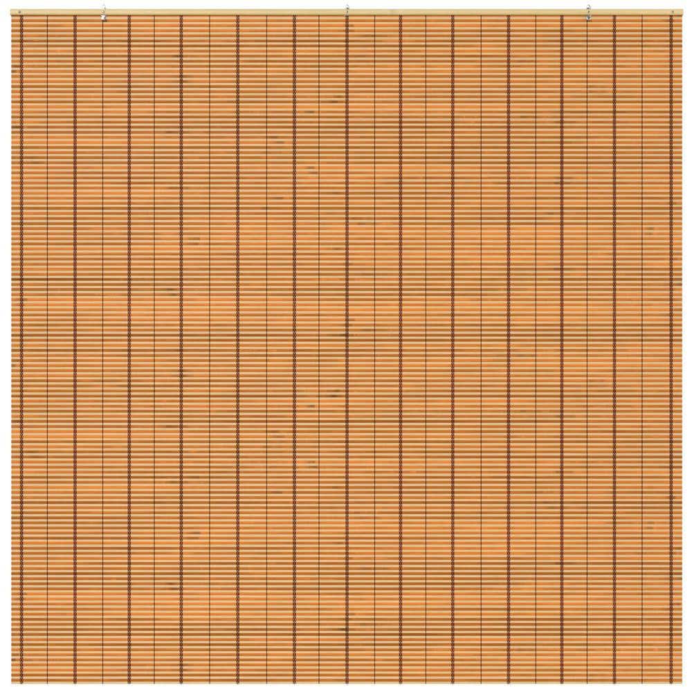 RED LANTERN Oriental Furniture Burnt Bamboo Cordless Window Shade
