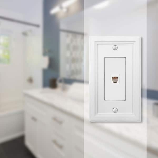 Elly 1 Gang Phone Composite Wall Plate - White