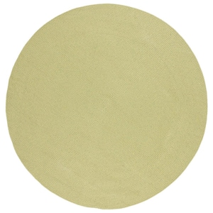 Braided Green 5 ft. x 5 ft. Abstract Round Area Rug