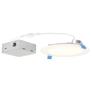 Slim 6 in. 3000K Warm White New Construction and Remodel IC Rated Integrated LED Recessed Kit for Shallow Ceiling