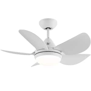 30 in. Integrated LED Indoor White Ceiling Fan Lighting with 5 ABS Blades