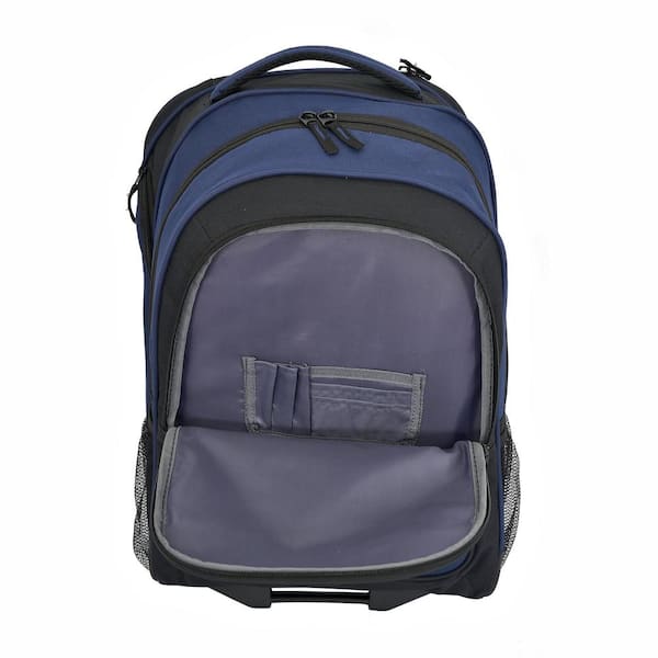 Wrangler 19 in. BLUE ROLLING BACKPACK w/SIDE-LOADING LAPTOP COMPARTMENT &  BLADE WHEELS WR-A4819-420 - The Home Depot