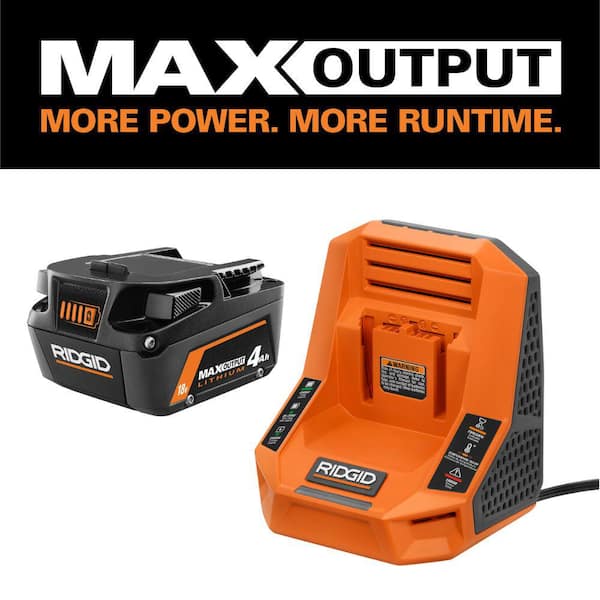 RIDGID 18V 4.0 Ah MAX Output Starter Kit with Rapid Charger