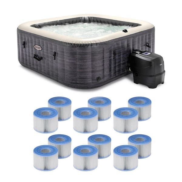 Intex 94 x 28" PureSpa Plus 6-Person Greystone Hot Tub Spa. With /S1 Filter Cartridge (12 Pack)