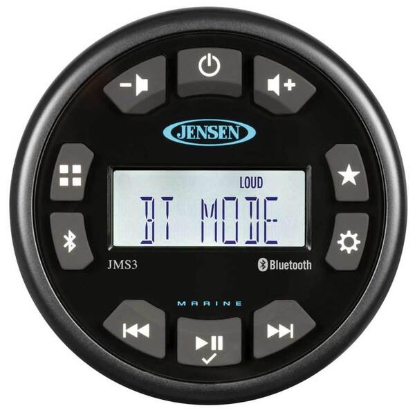 JENSEN Compact Bluetooth AM/FM/USB/WB Waterproof Stereo - 3 in., Black