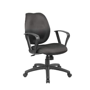 Black Desk Chair Loop Arms