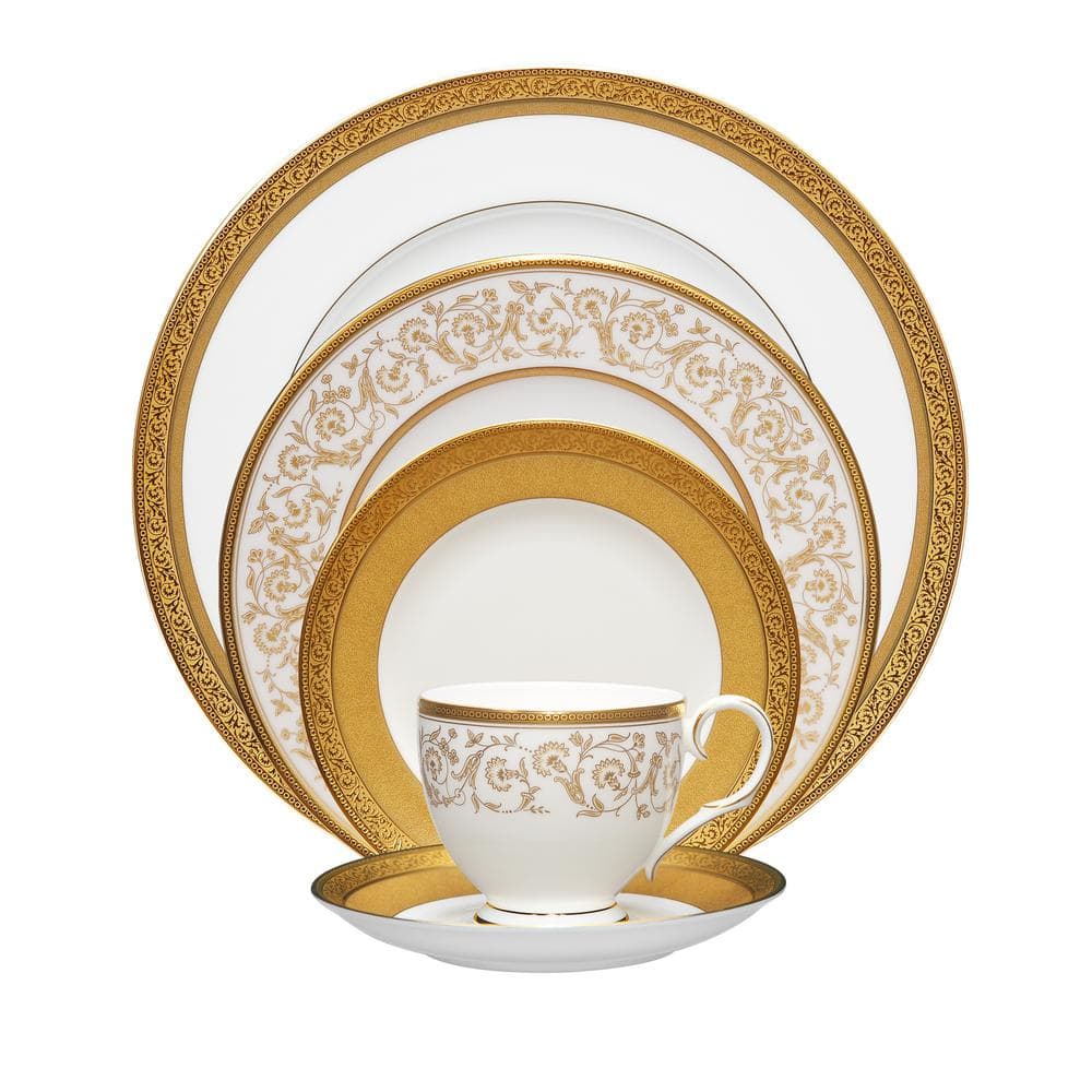 Noritake Summit Gold 5-Piece Gold Bone China Place Setting, Service for ...