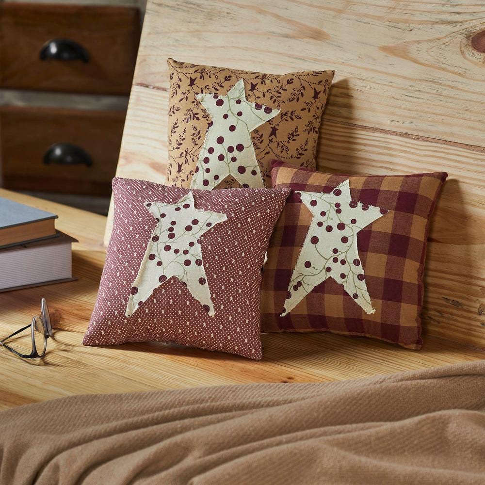 Pip Vinestar Burgundy Cotton Square Throw Pillow Set