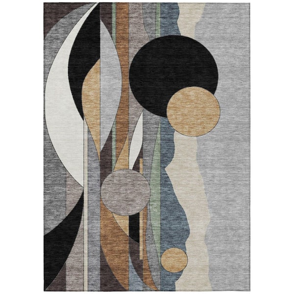 Chantille Machine Washable Indoor/Outdoor Abstract ACN2252 Gray 9 ft. x 12 ft. Area Rug
