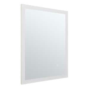 18 in. W x 24 in. H Small Rectangular Frameless LED Anti-Fog Ceiling Wall Mount Bathroom Vanity Mirror in Silver
