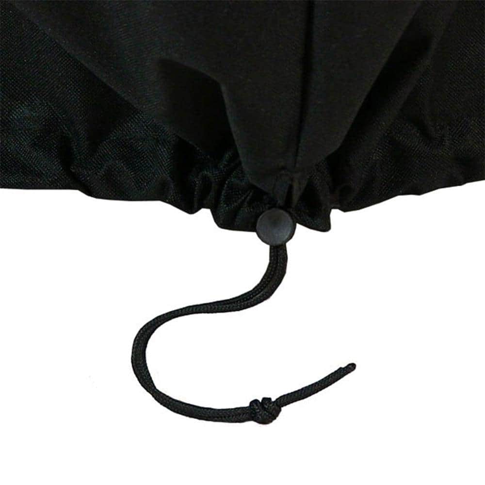 Black Heavy-Duty Round Fire Pit Cover with Drawstring, 30"
