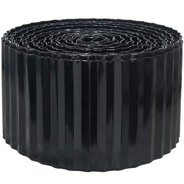 6 in. H x 1200 in. L x 0.05 in. W Metal Landscape Edging Border for DIY Lawn, Flower Bed and Garden, Black