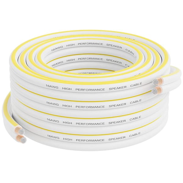 Pro Series 25 / 18 Gauge 2 Conductors White Stranded CCA In-Wall CL2 Speaker Wire