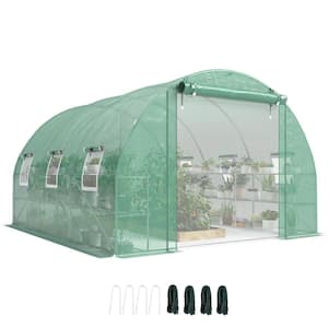 116.5 in. W x 135.8 in. D x 76.8 in. H Galvanized Steel Green Greenhouse