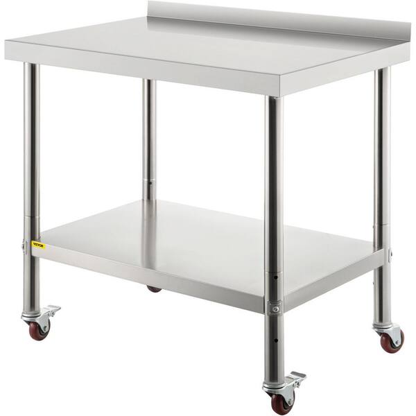 Reviews for VEVOR Stainless Steel Kitchen Prep Table 30 x 24 x 35 in ...