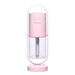 0.052 Gal. USB Air Humidifier For Home With Projection Night Lights Ultrasonic Car Mist Maker Mini Air Purifier Pink