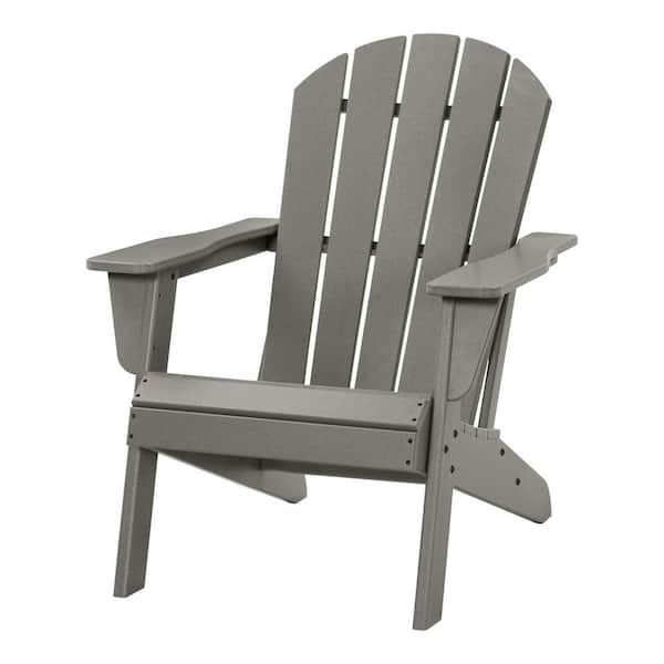 Seaside Bluff HDPE All-Weather Traditional Adirondack Chair Gray